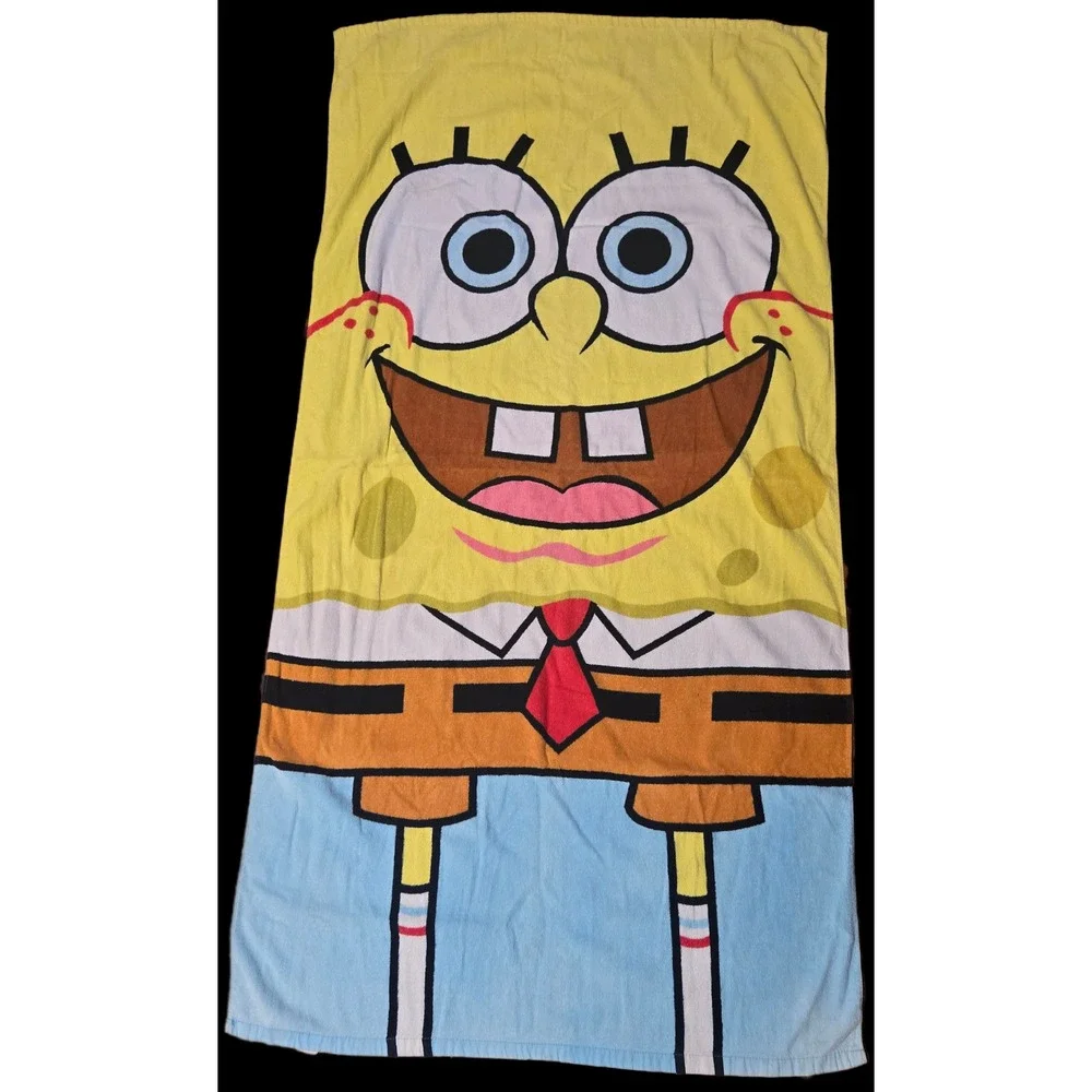 Vintage 2009 SpongeBob SquarePants Beach Towels Cotton Sherry Nickelodeon Y2K
